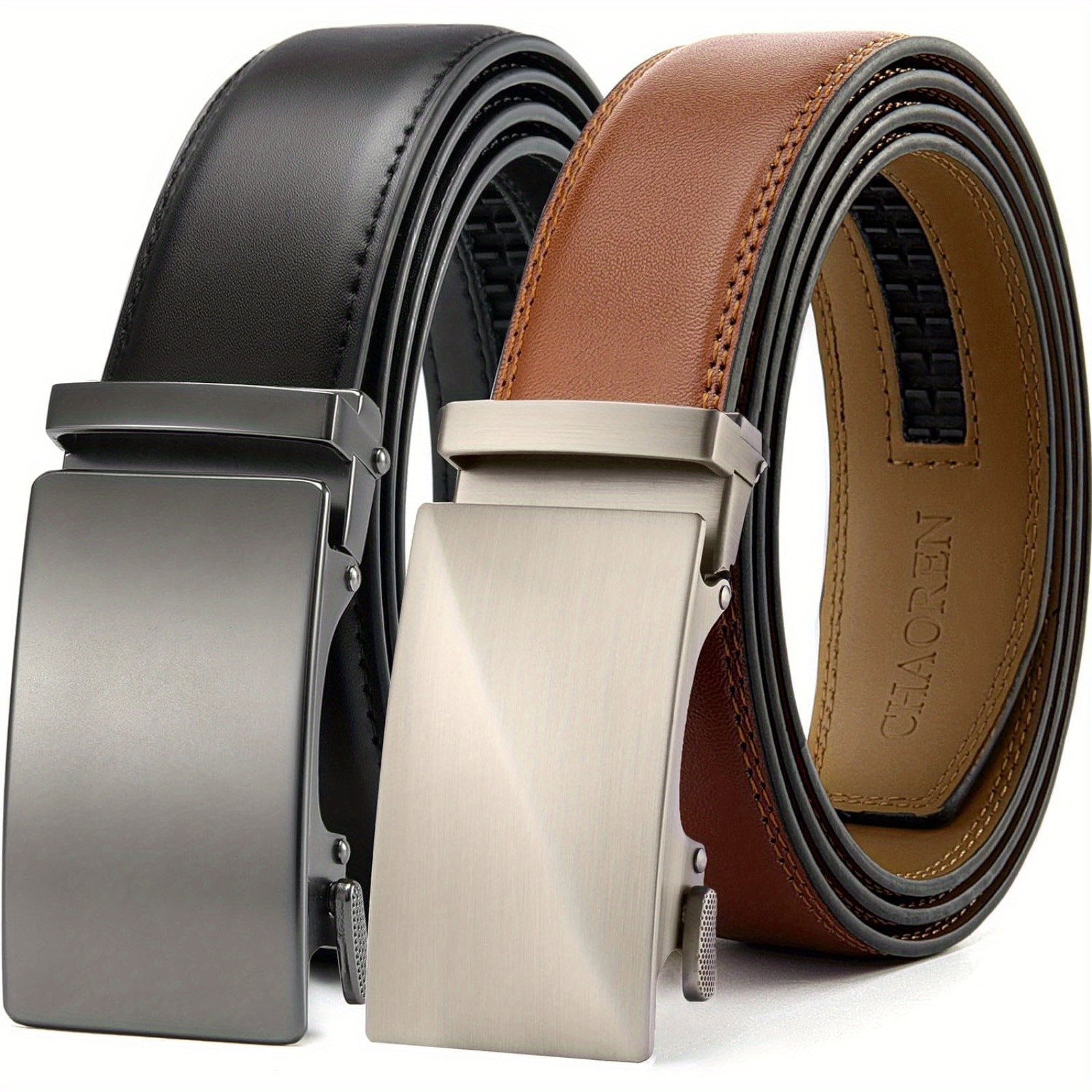 

Chaoren Leather Ratchet Belt Men - Customizable Fit, Effortless Style (35mm)