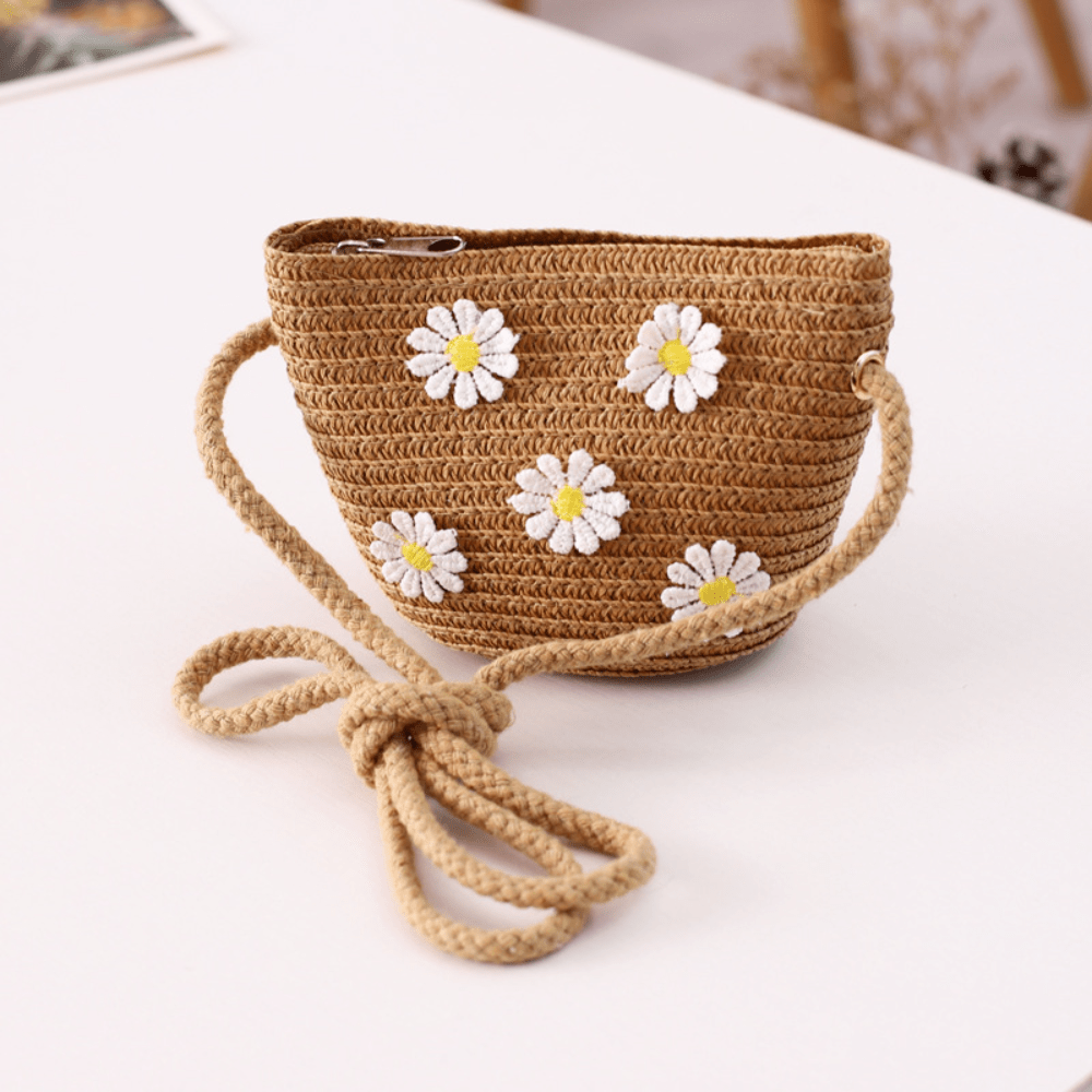 Mini 2024 New Small Floral Straw Woven Crossbody Bag-not Suitable For Mobile Phones/please Check Dimensions Before Purchasing. And Vacation Use.