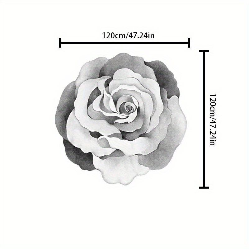 TEMU Alfombra de a Cachemira 1000g/㎡ 10mm Redonda con Flores para , Forma Irregular, Tapete Individual para Sofá, Alfombra Premium para Dormitorio o