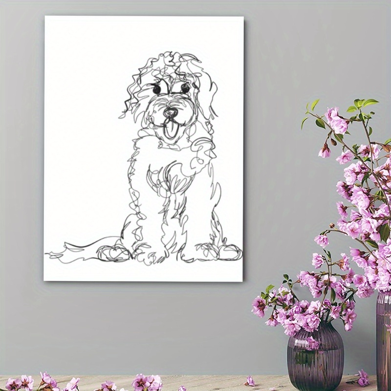 

Bernedoodle Line Art Canvas Poster 1pc - Vertical Art Deco Style Square Wall Decor, Dog Lovers Gift, Unframed Modern Home Decoration For Living Room, Bathroom - 30x40cm