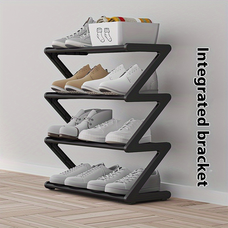 

1pc Floor-mounted Multi-layer Shoe Rack, Space-saving Storage Solution For Bedroom, Sturdy Plastic Construction, Easy Assembly, And Versatile Organization