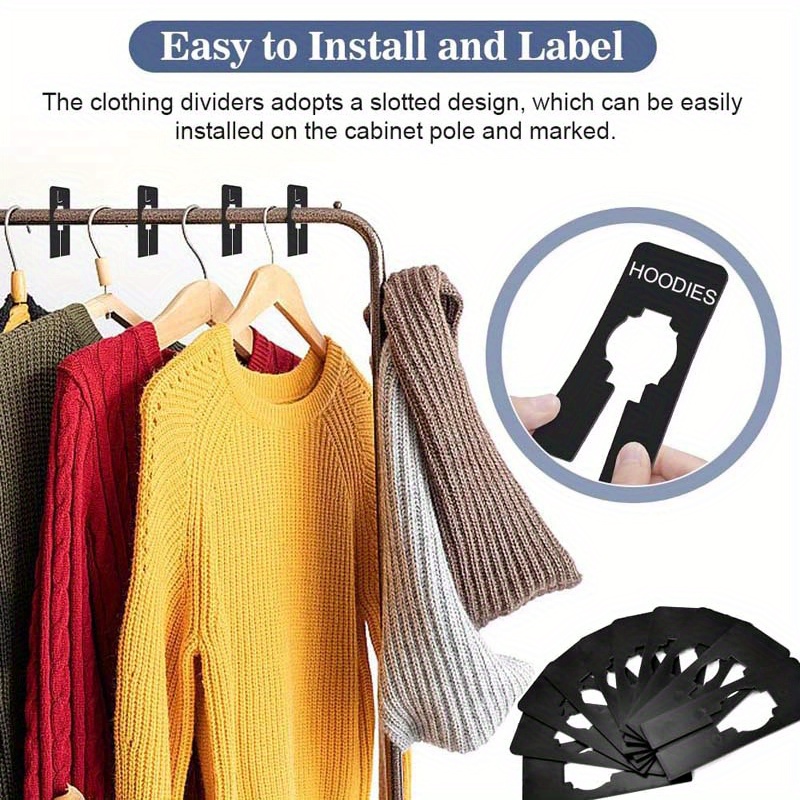 10pcs black plastic wardrobe dividers labels marker Temu