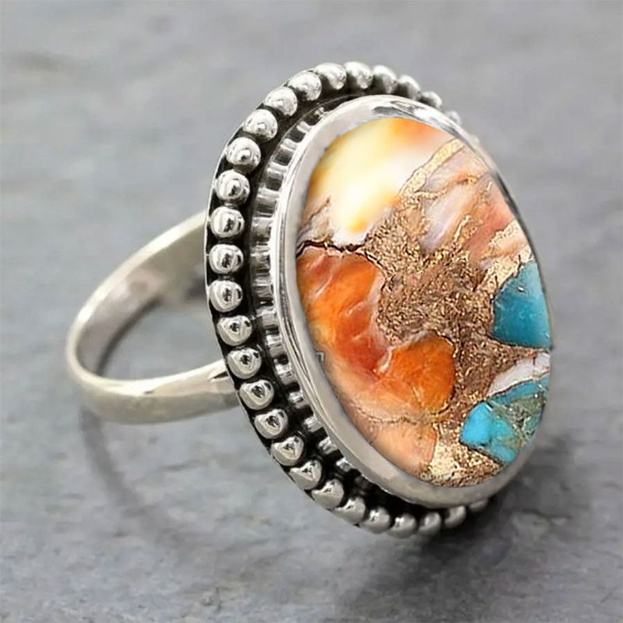 

A Stylish Bohemian Ring With Imitation Turquoise For Men And Women, A Vintage Jewelry Ring For Lovers, Friends, Birthdays, Anniversaries, Gifts For Lovers And Friends.