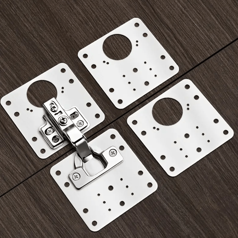 25 sets stainless steel hinges with screws door cabinet hinge repair kit fix flat brackets holes with screws for easy cupboard door repair