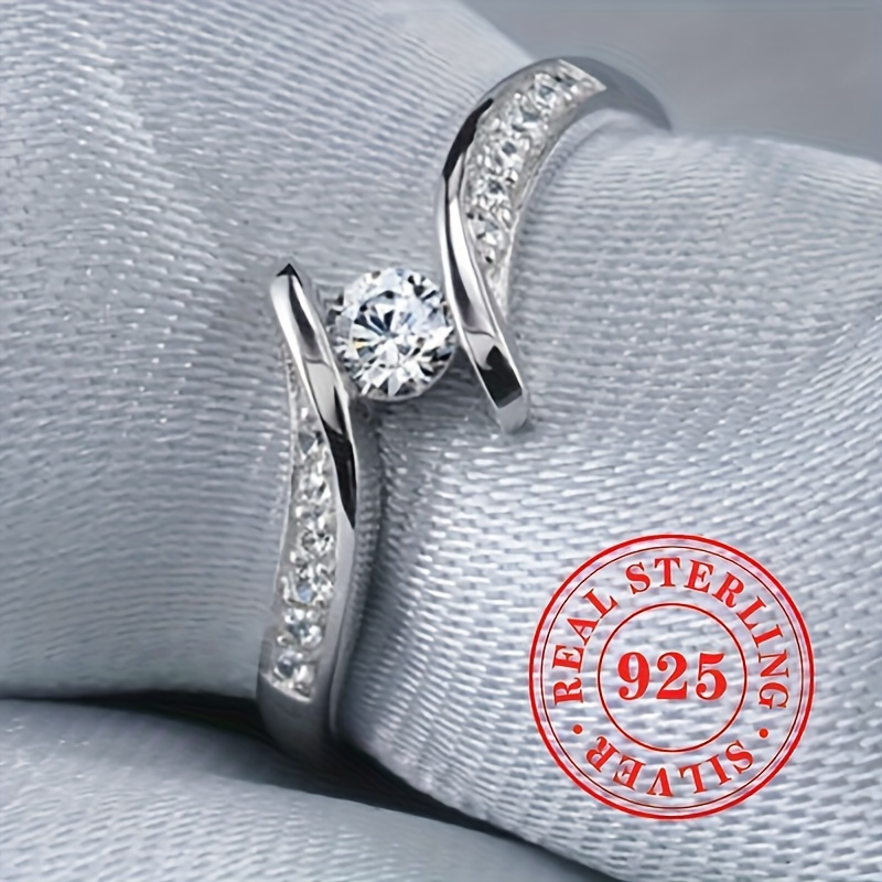 

925 Sterling Silver Elegant Classic Design Engagement Ring For Women Bridal Wedding Party Proposal Jewelry Valentine's Day Gift