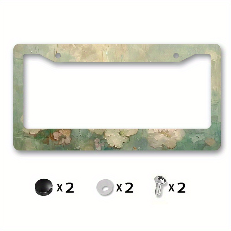 

Light Green Metal License Plate Frame - , Rust-proof Car Accessory, , 6.3x12.2 Inches, Cover, Room Decor