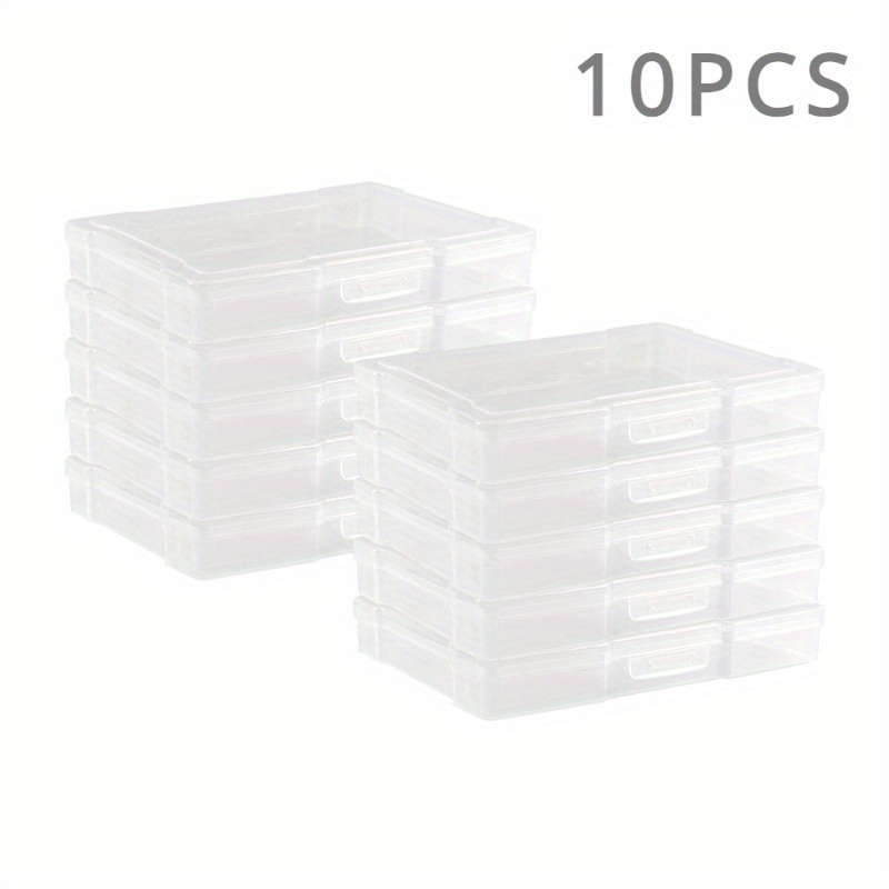 

10-pack Plastic Photo Storage Organizer Cases - Clear Container Boxes For 4x6 Photos