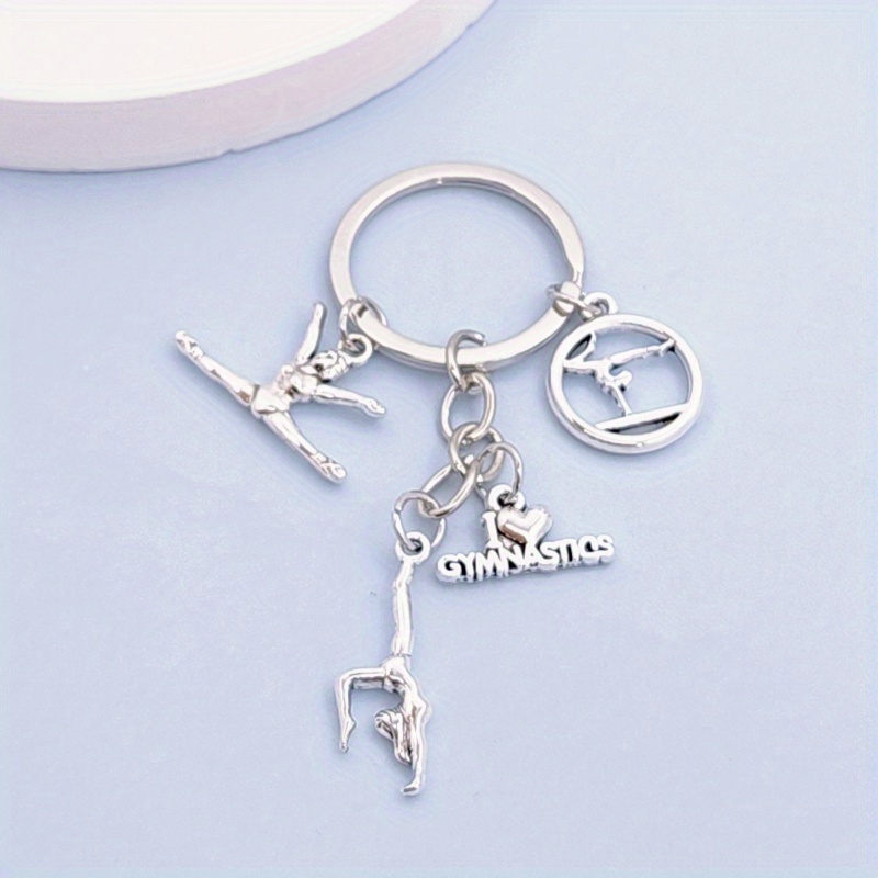 

Gymnastics Keychain Set, 1pc Zinc Alloy Gymnast Figures Keyring, Sporty Gymnastics Bag Charm, Gymnast Gift Accessory With Multiple Gymnastic Poses