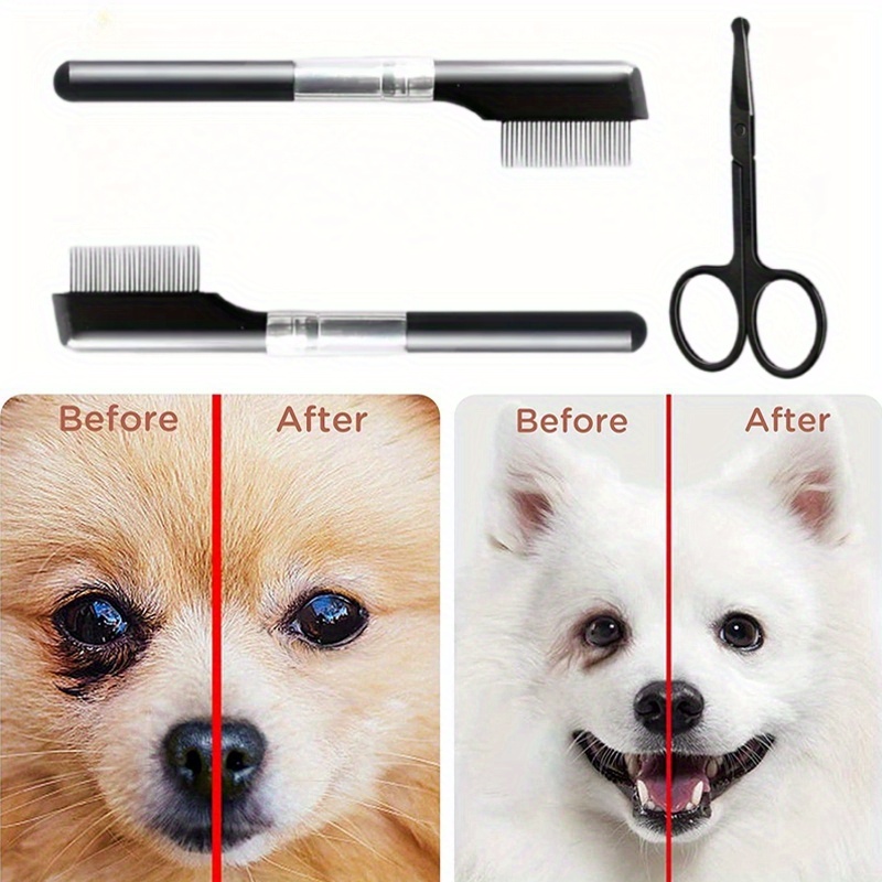 

Pet Facial Cleaning Comb Removes Tear Stains Eye-poop Comb Dog Hair Repair Scissors Cat Hair Comb Supplies Accessories