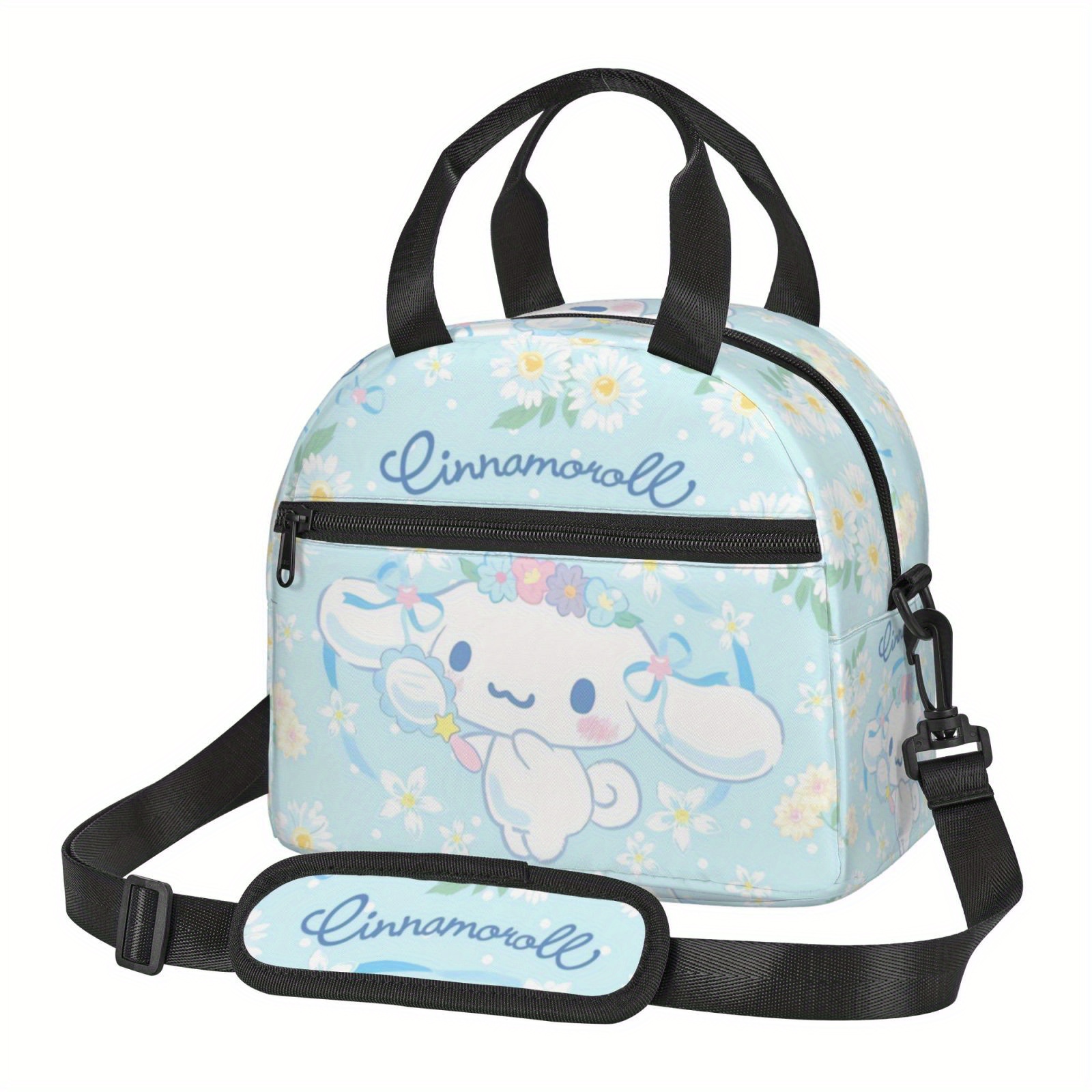 

1pc, Authorized By Sanrio Cinnamoroll Lunch Bag, Unisex Cute Lunch Box Insulated Bag, Small Cooler Shoulder Bag For Work Office Beach Picnic