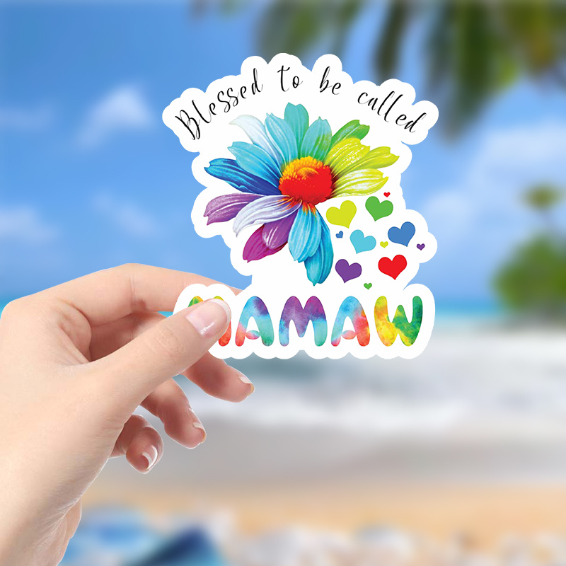 

blessed To Be Called Mamaw" Heart-shaped Vinyl Sticker - Matte Finish, Perfect For Laptops, Cars, Windows, And More