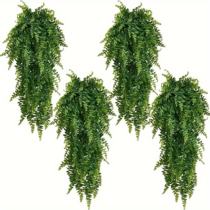 

2-pack Uv-resistant Artificial Hanging Ferns - Perfect For Indoor/outdoor Decor, Ideal For Weddings, Holidays & More