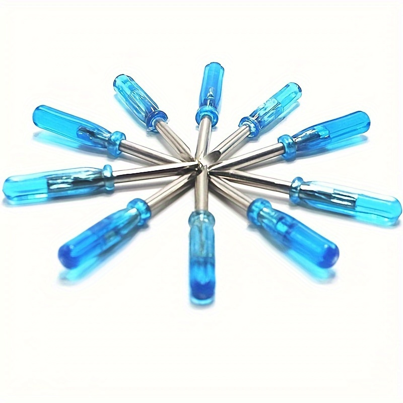 4/6/10pcs Blue 45mm (1.77in) Mini Screwdriver Crystal Screw Portable Tool Set - Suitable For Exercise Small Repair Tools