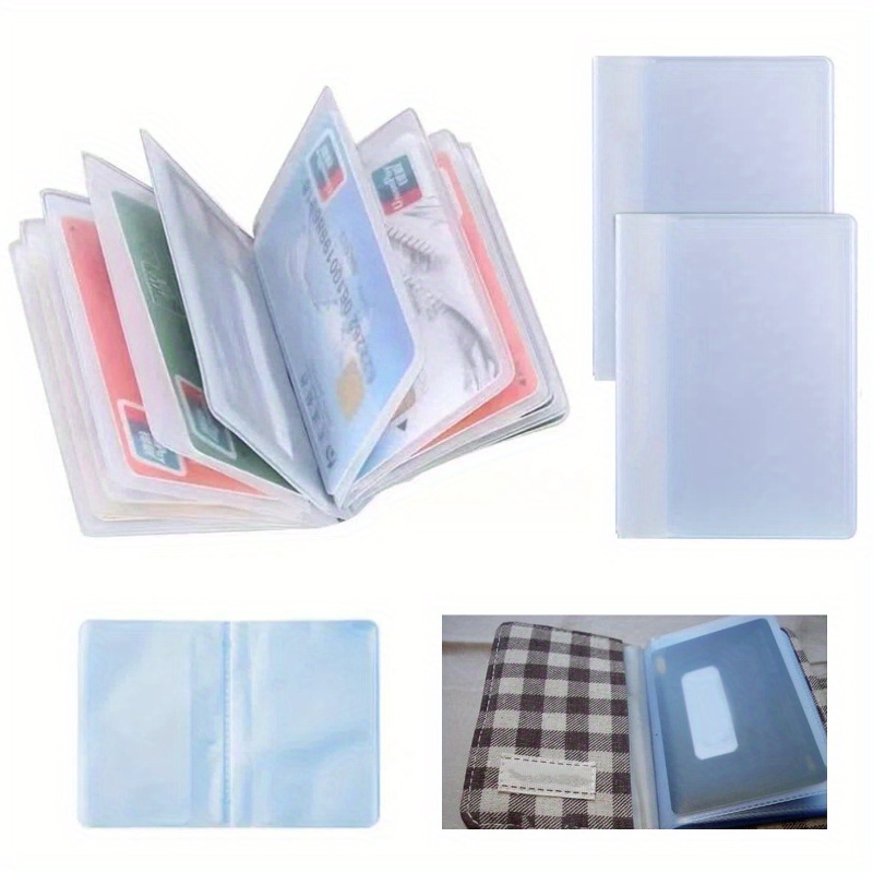 

2 PCS Inserts de portefeuille transparents : Fentes PVC 10 (10 fentes) et 20 (20 fentes) - , lisses et imperméables