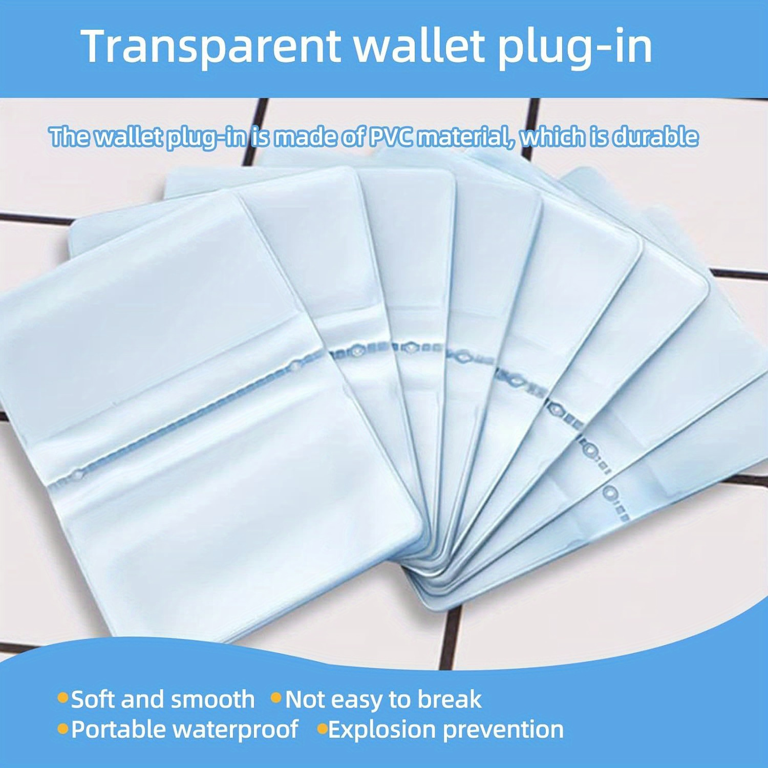 2pcs insert plastic card sleeves plastic wallet insert - Temu