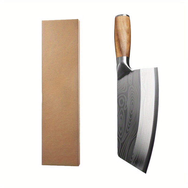 TEMU Damascus Chef Knife & German High Carbon Stainless Steel Boning Cleaver - Hand- -style Damascus Steel Blade, Non-slip Balancing Handle,