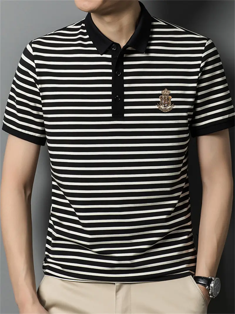 mens b striped golf lapel for summer details 2