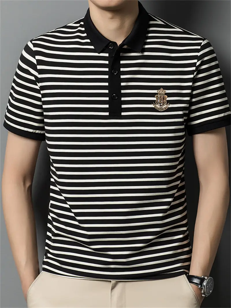 mens b striped golf lapel for summer details 1