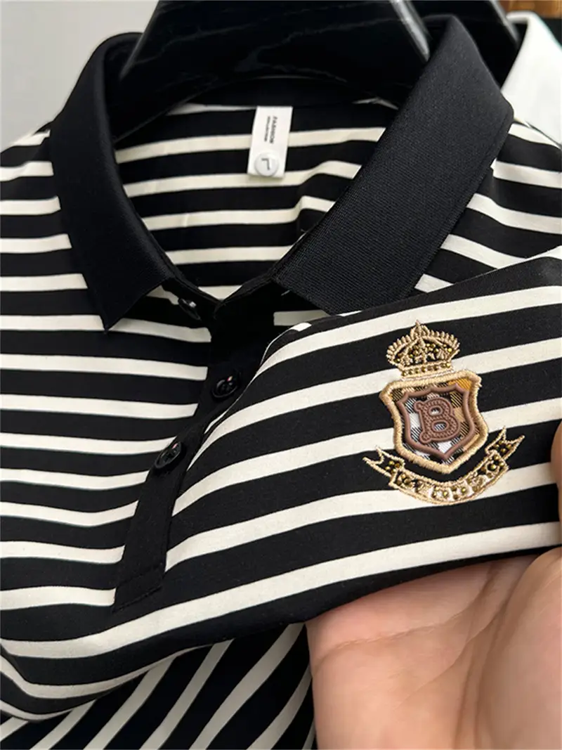 mens b striped golf lapel for summer details 0