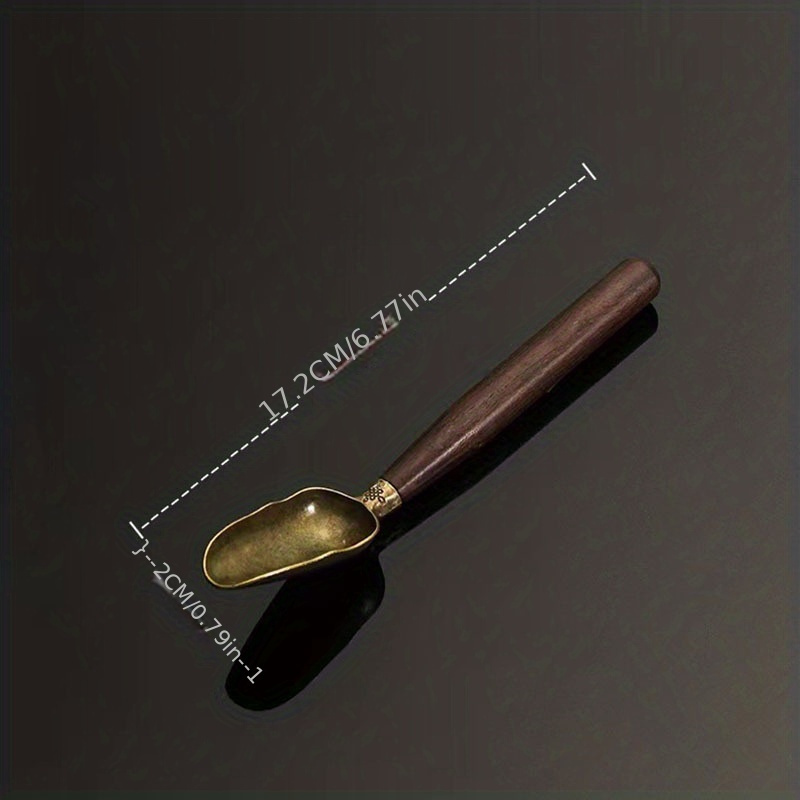 elegant black sandalwood alloy tea spoon     fu tea ceremonies coffee stirring beverage   details 2