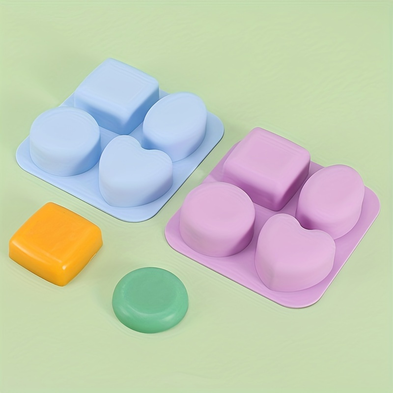 

Silicone Mold Set For Soap And Candle Crafting - Multi-shape With Heart, Oval, Square, Round - Non-stick, Easy Release - Ideal For Diy Homemade Crafting