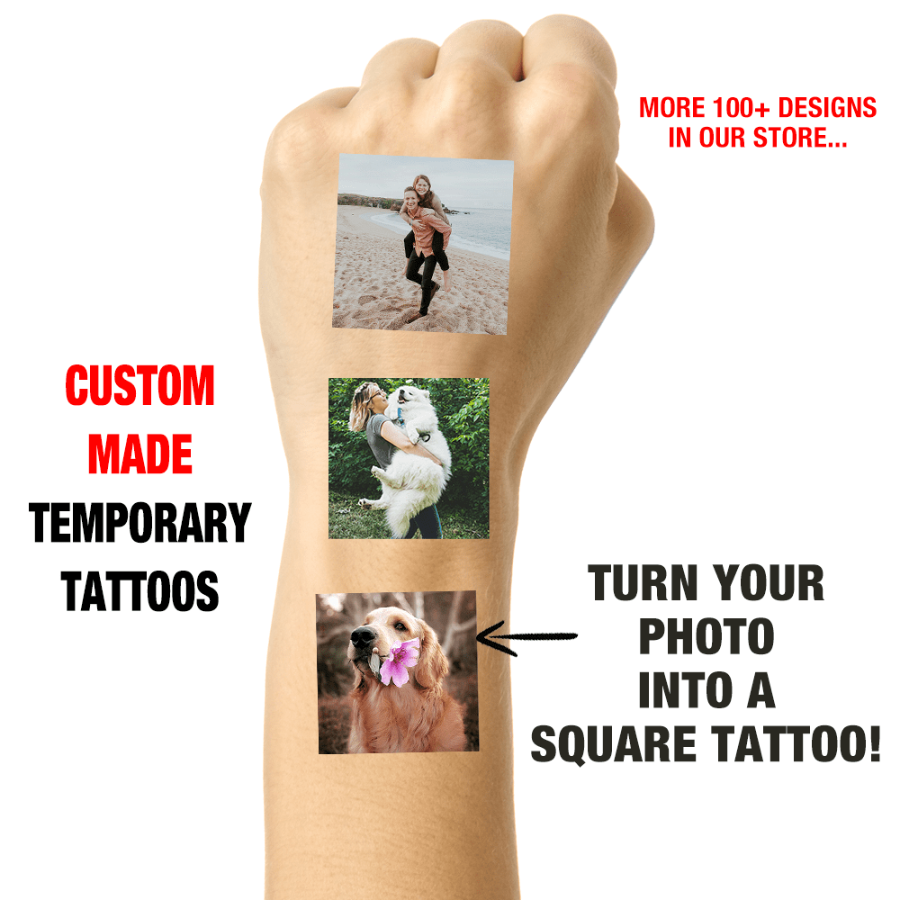 

Custom 15-piece Temporary Tattoos - Personalized Square Photo , Pets & More - Perfect For Birthdays, Weddings, Parties & Unique Gifts