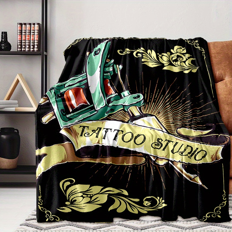 

Tattoo Studio Cozy Blanket: Soft And Multipurpose For Office Chair, Couch, Bed, Sofa, Travel, Camping - All Seasons - Air Conditioning - 1.8m+ Longest Side - 2.16m²+ Area - Viscose Material