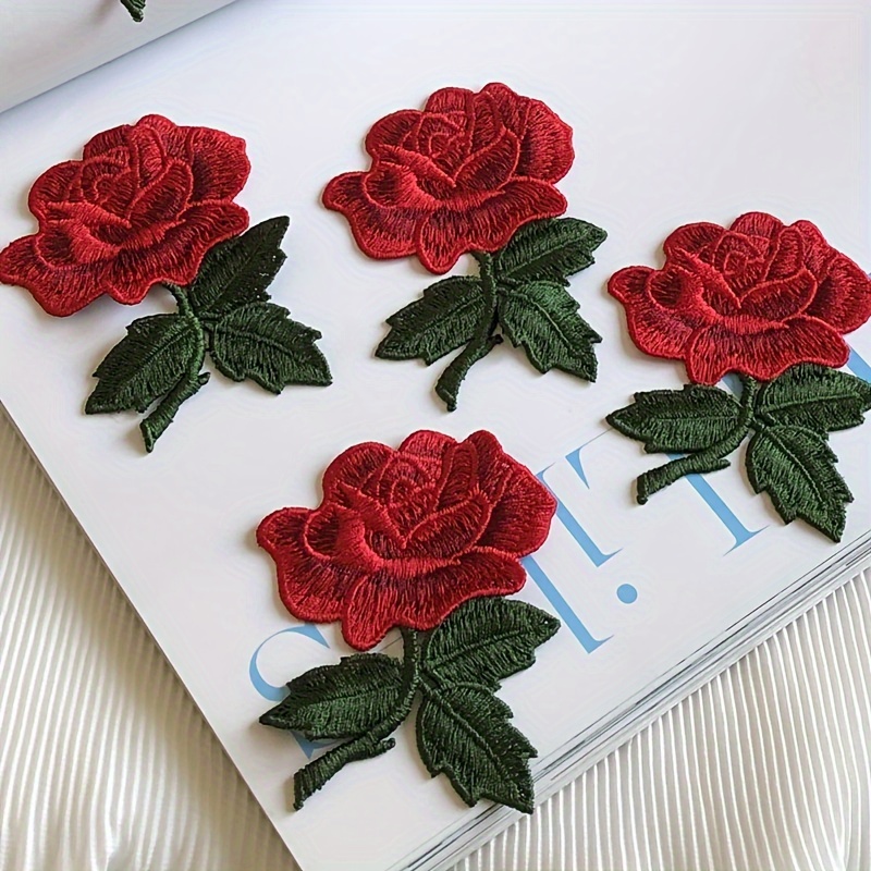 

10pcs Embroidered Iron-on Patches, 3.46x2.6" - Diy Appliques For Jackets, Jeans, Bags & Clothing