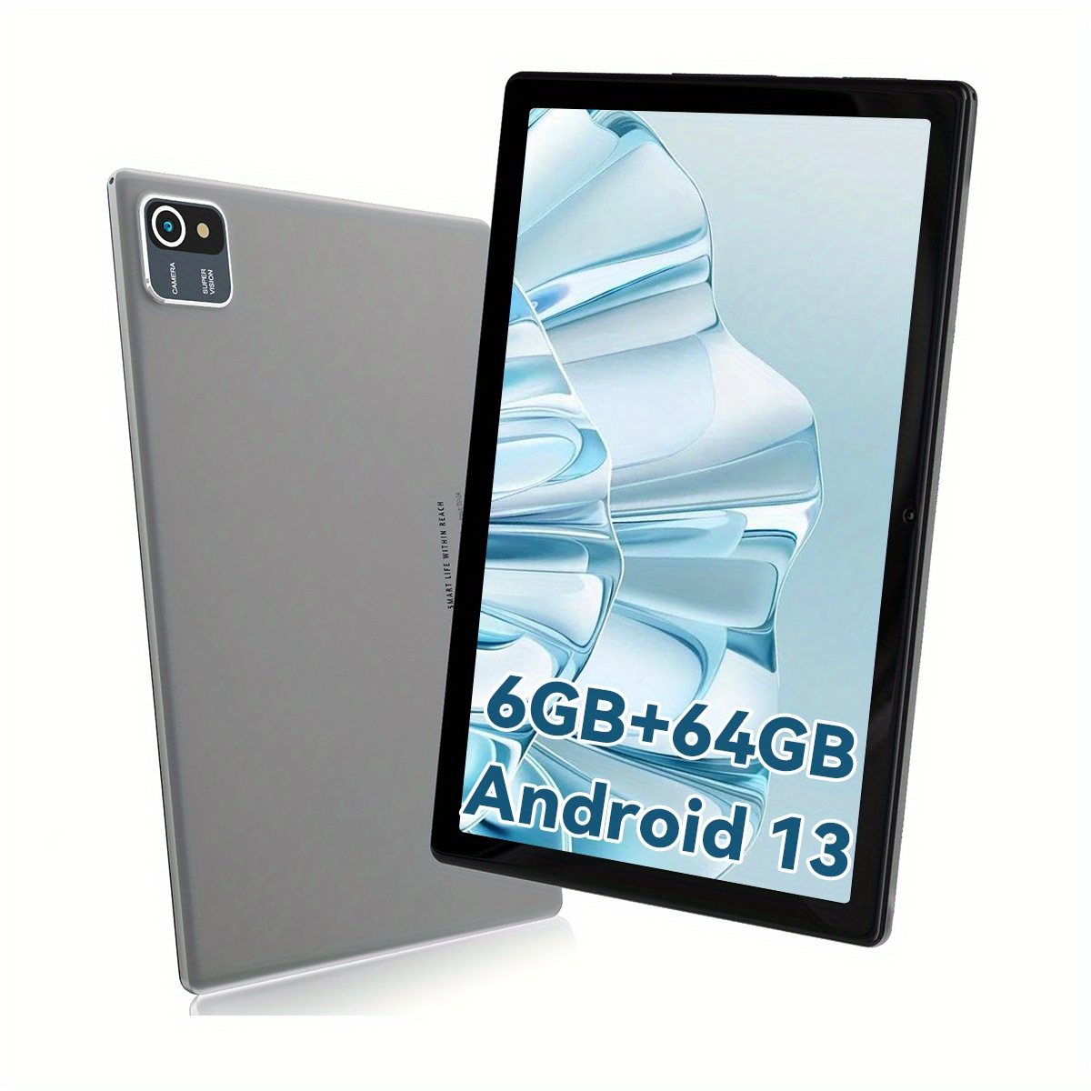 * 10.1&*; *-* Android 13 Tablet, 6GB * 64GB ROM, HD, 5000mAh Battery,  2MP+5MP Cameras * to 128GB gray