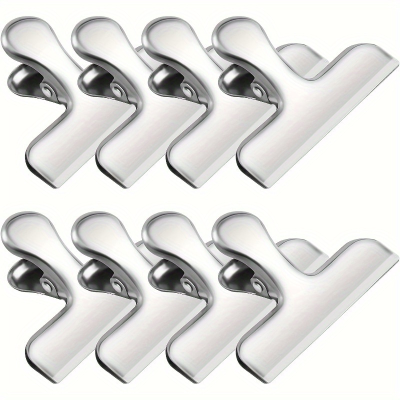 

8-pack Stainless Steel Bag Clips, Moisture-proof Clamps, Reusable Kitchen Storage Accessories, Non-food Contact Safe