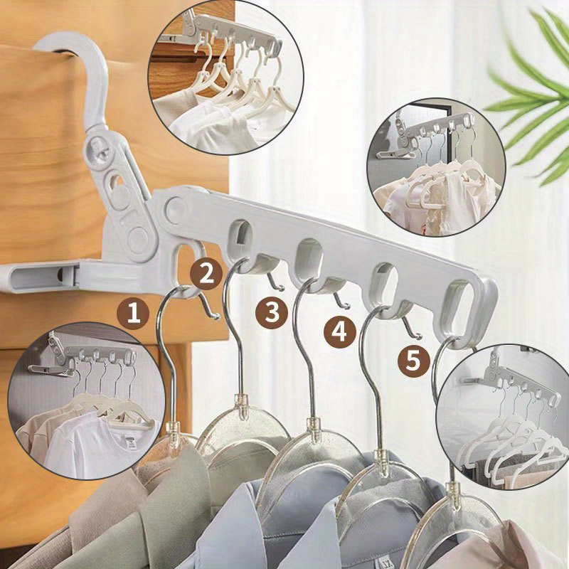 Lot De 8 Cintres De Voyage Pliables – Rotation 360°, Clips Amovibles – Plastique PP – Pour Maison, Hôtel, Camping