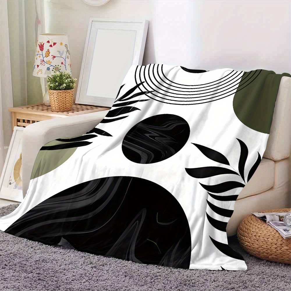 

Black Oval Fleece Blanket With Digital Printing Sofa Cover Blanket Air Conditioner Blanket Lunch Blanket Double-sided Velvet Gift Blanket