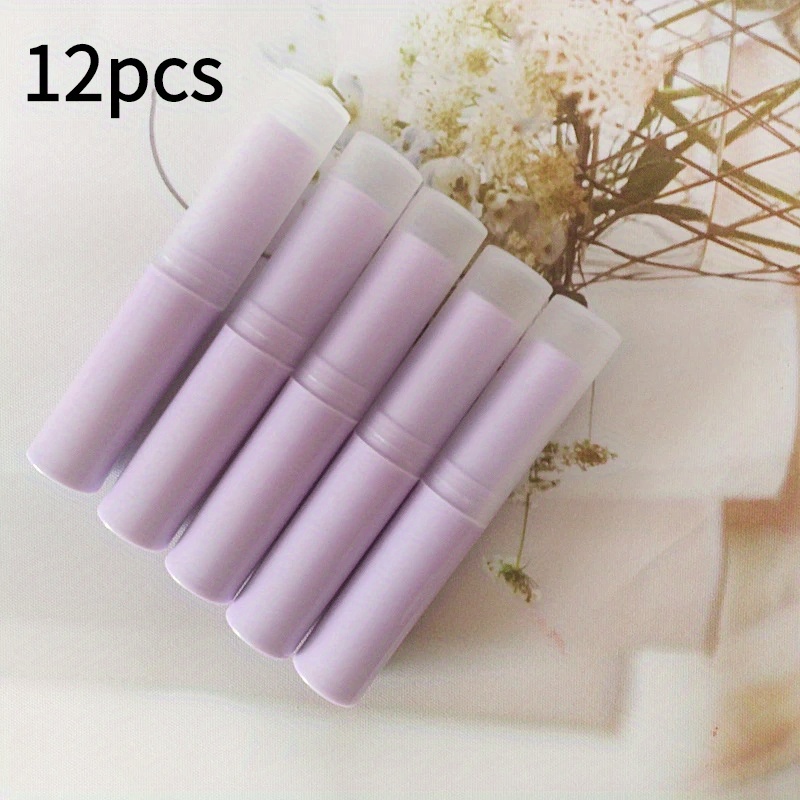 E-shop 12er-Pack 3g Plastik Lippenbalsam-Röhrchen - Nachfüllbare Lippenstift-Stifte mit Deckeln, Duftfreie DIY Lipgloss-Röhrchen