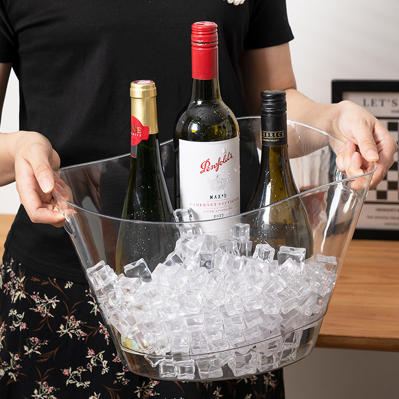 12l Ice Bucket, Extra Large Capacity, Thickened Pet Material, High Texture, Healthy, Safe, And Durable, Suitable For Bar Parties, Wine, , And Beer