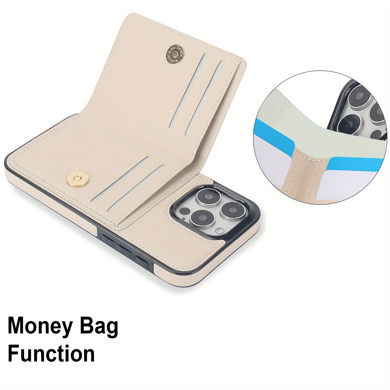 360° Rotation Ring Kickstand Wallet Case with Magnetic Clasp, Durable Shockproof Cover for iPhone 15 14 13 12 11 Pro Max SE 2022 with Card Holder