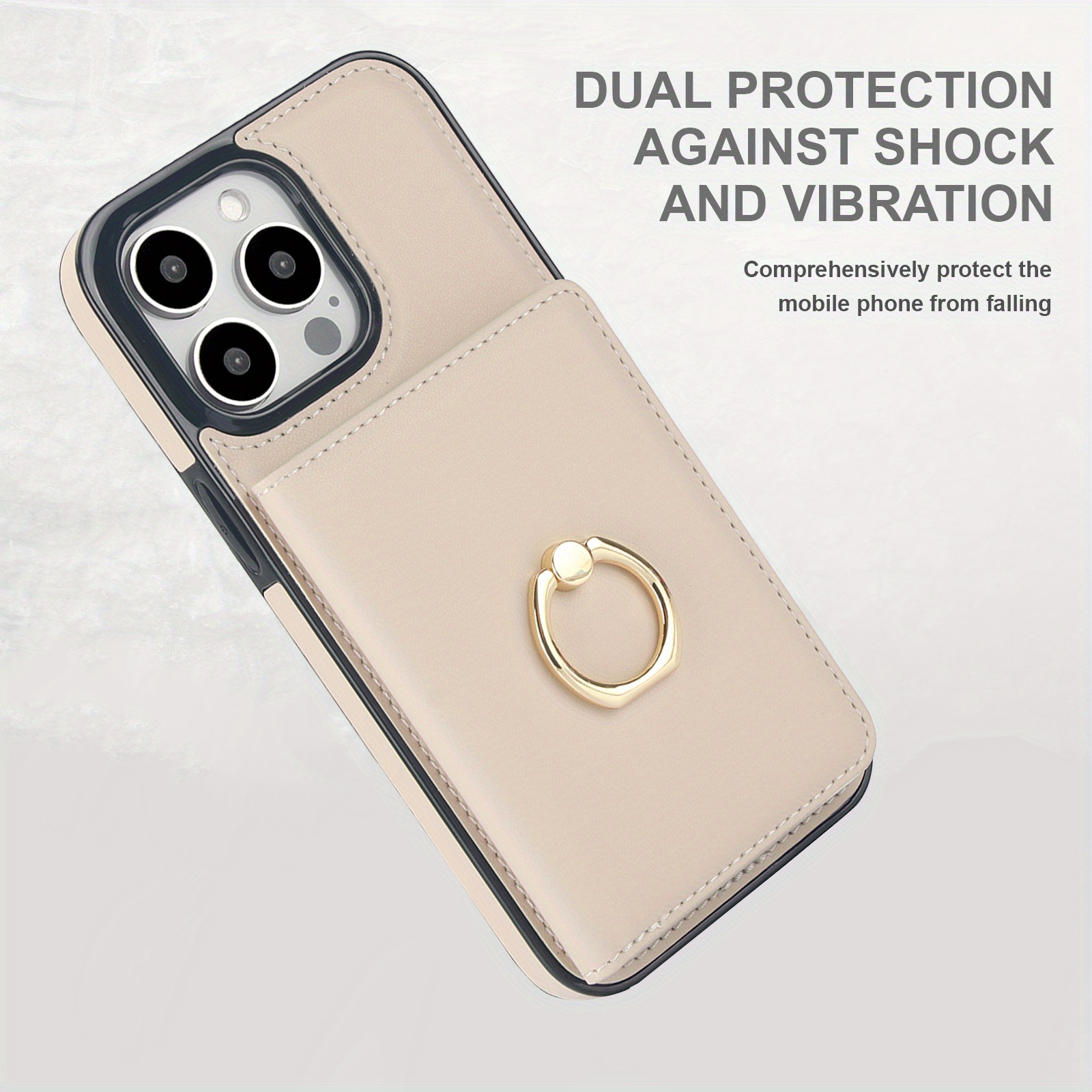 360° Rotation Ring Kickstand Wallet Case with Magnetic Clasp, Durable Shockproof Cover for iPhone 15 14 13 12 11 Pro Max SE 2022 with Card Holder