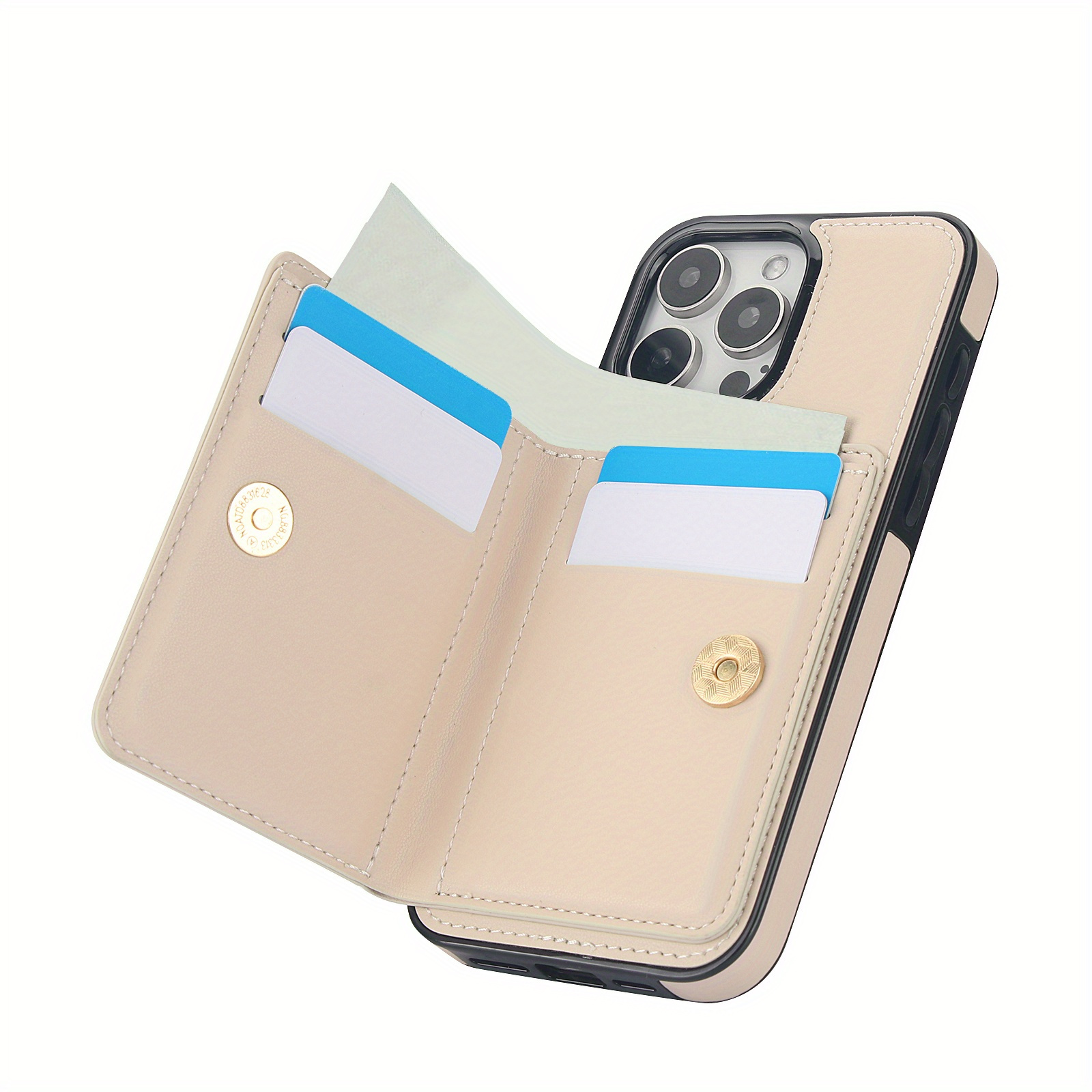 360° Rotation Ring Kickstand Wallet Case with Magnetic Clasp, Durable Shockproof Cover for iPhone 15 14 13 12 11 Pro Max SE 2022 with Card Holder