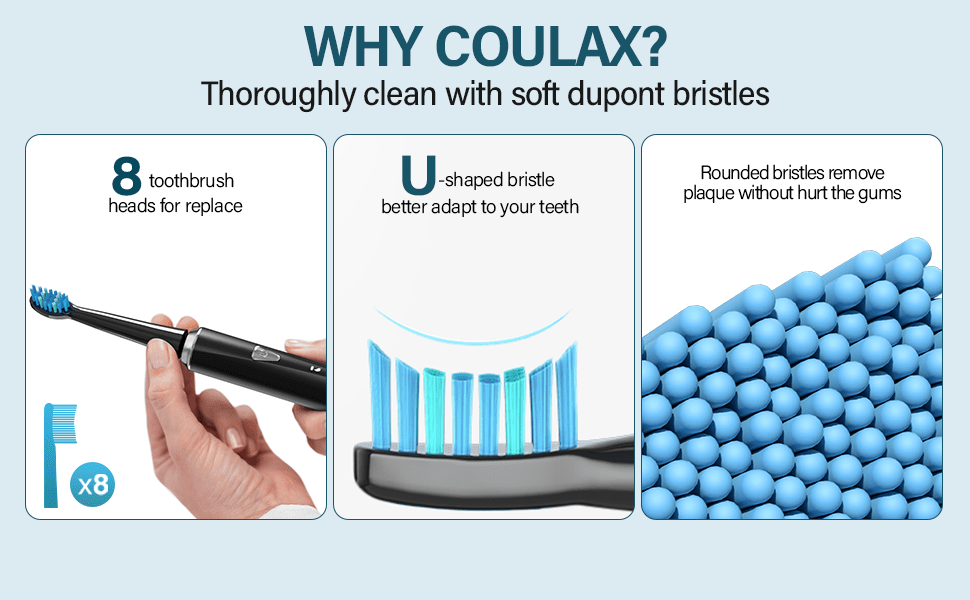 Elektrische Tandenborstel voor Volwassenen - Elektrische Tandenborstel met 8 Opzetkoppen, 5 Standen, 2 Minuten Timer Donkerzwart