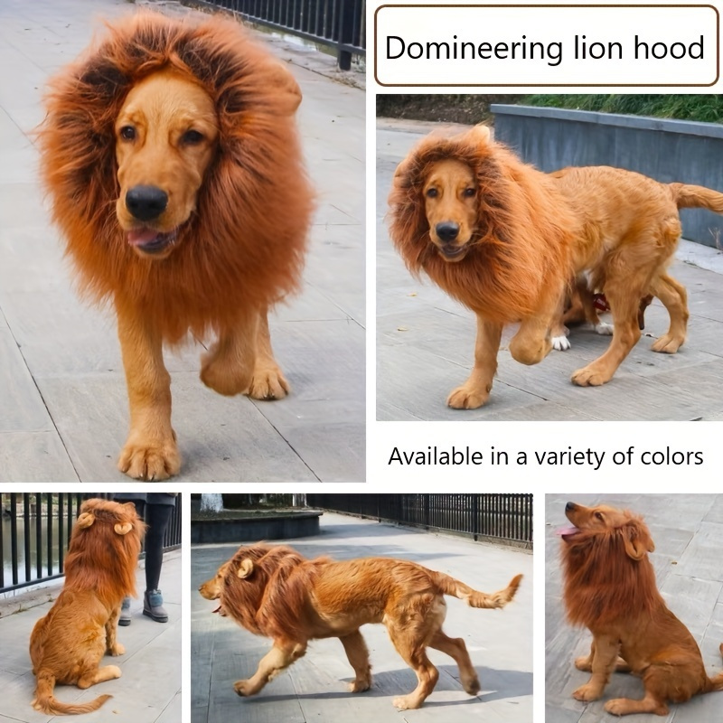 

1pc Realistic & Funny Lion Mane For Dogs - Lion Mane For Dog Costumes For Medium To Large Sized Dogs , Pet Festival Gift