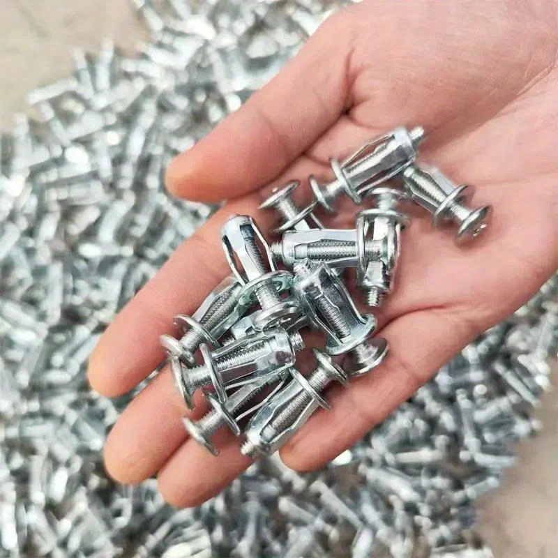 50 piezas de tuerca Jack, tornillo de pétalo, anclaje, tapón de expansión, clip de expansión para cortinas, tuerca remachada, tornillo para automóvil en lámina de hierro hueca, lámpara de extensión, perno de anclaje, tuerca de seguridad, tornillo de hierro, tuerca de montaje, kit y dispositivo de fijación