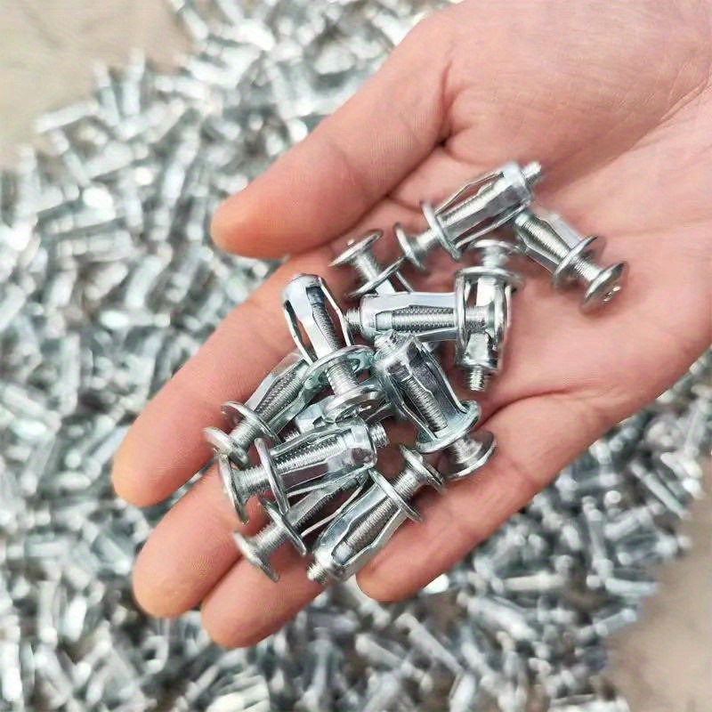 50 piezas de tuerca Jack, tornillo de pétalo, anclaje, tapón de expansión, clip de expansión para cortinas, tuerca remachada, tornillo para automóvil en lámina de hierro hueca, lámpara de extensión, perno de anclaje, tuerca de seguridad, tornillo de hierro, tuerca de montaje, kit y dispositivo de fijación