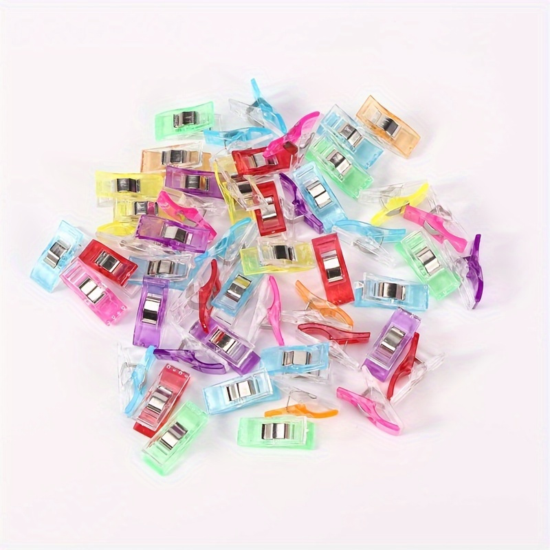 TEMU 50pcs Colorful Sewing Clips, Multifunctional Plastic Clips For Crafts, Crochet, Knitting, And Holding Clothes Or Paper
