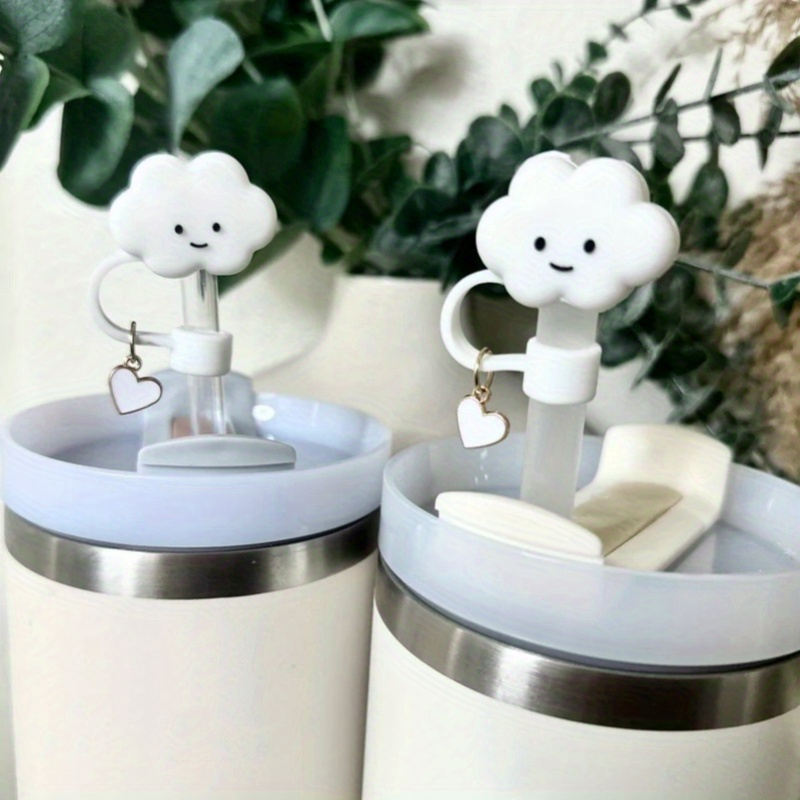 

Cloud Stanley Straw Hat - Stanley Reusable Cap Tip - Straw Charms - Flower Hat Drink Cup - Cloud Straw