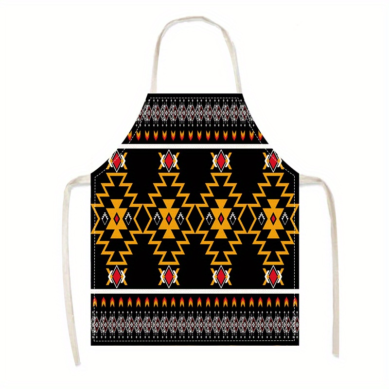 

Bohemian Style Printed Kitchen Apron - Linen Cover, 68cm/26.77in Length, 55cm/21.65in Width