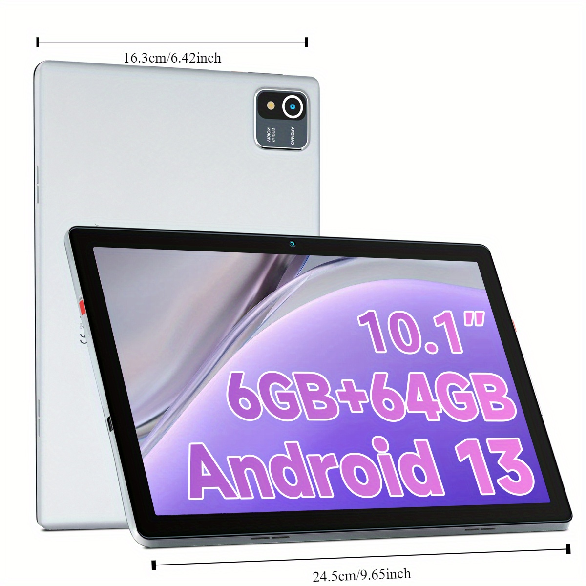 * Android 13 Tablet 10.1&*; *-* 6GB * 64GB ROM, HD Screen, 5000mAh Battery,  2MP+5MP Cameras * to 128GB gray/silver