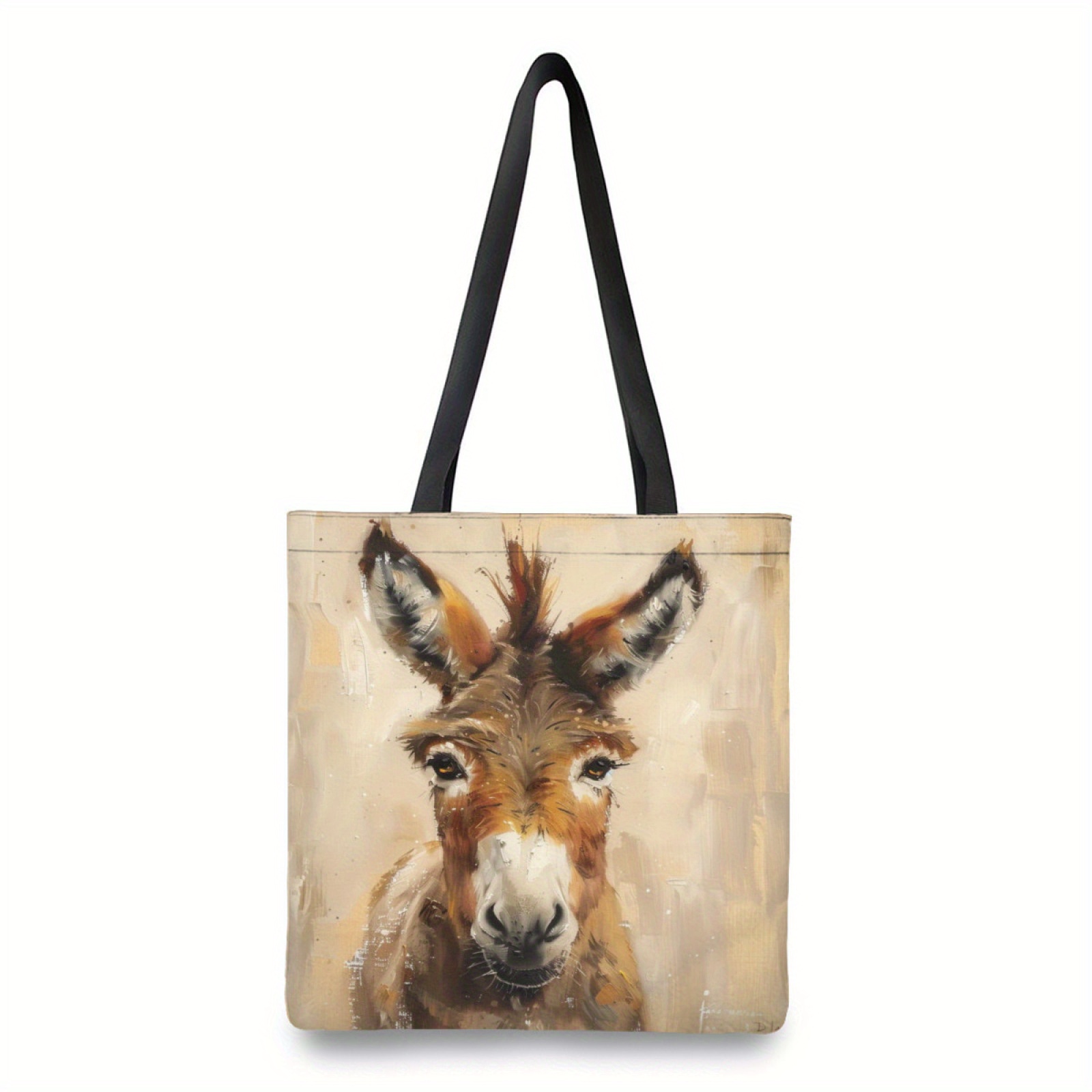 Image of 1pc A Tote Bag Featuring An Animal Design, Suitable For Travel And Sports. This Reusable And Portable Storage Handbag Is Convenient For Shopping, The Beach, Or School