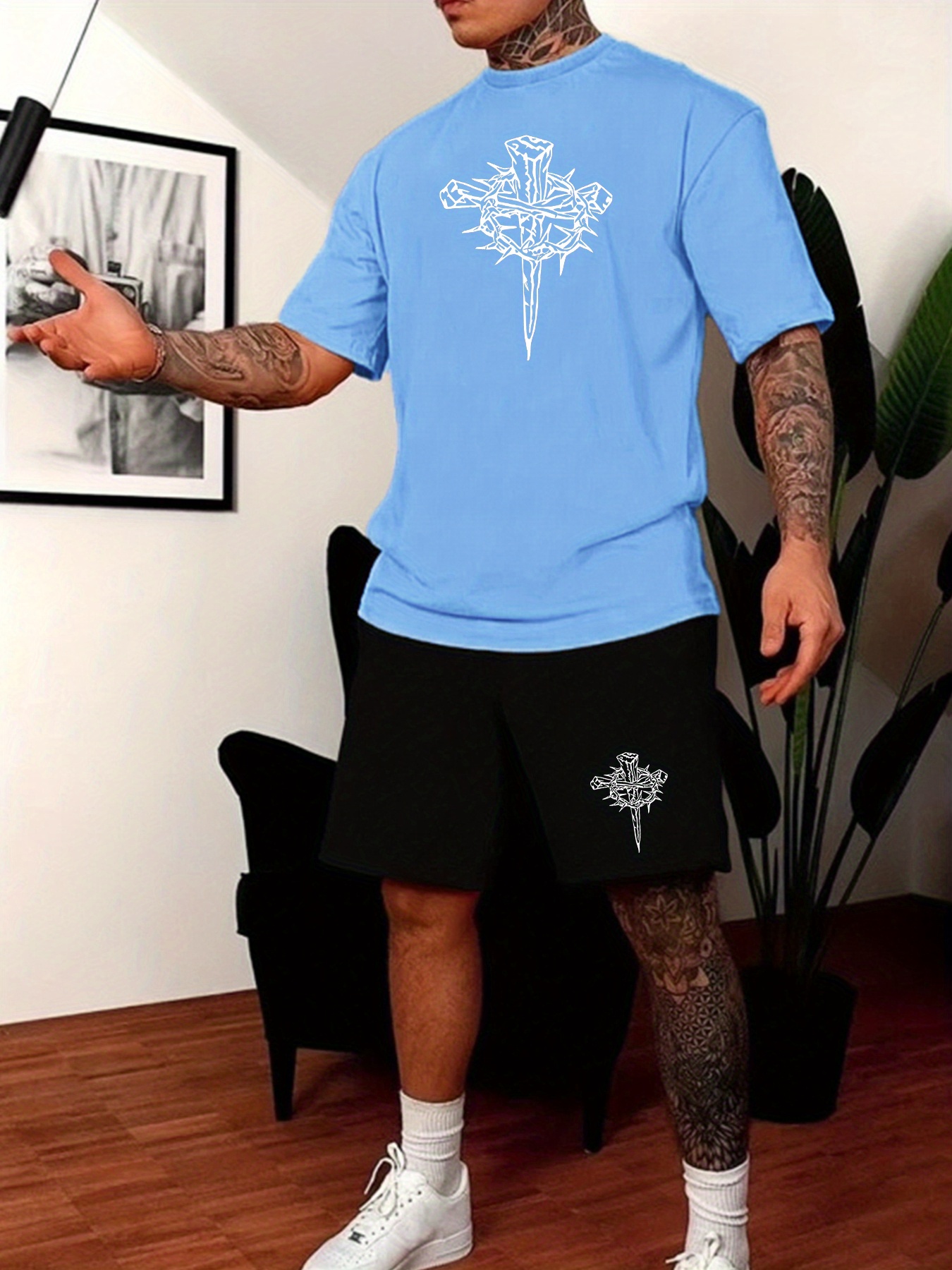 conjunto chándal casual verano hombre 100% poliéster Temu Spain