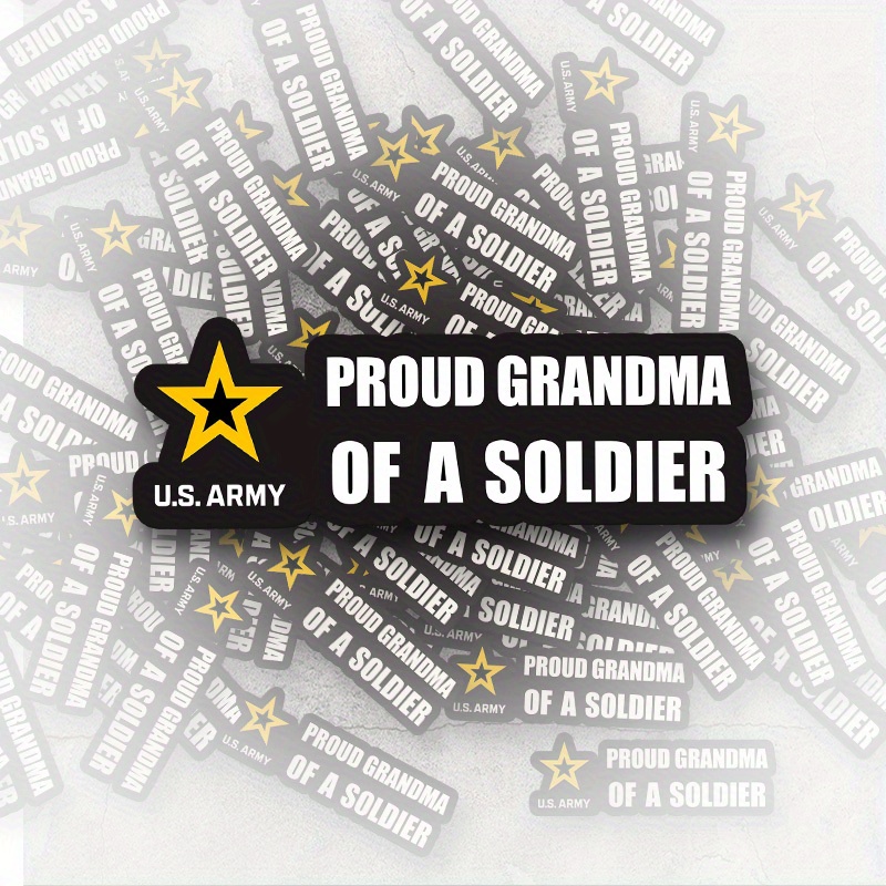 

Proud Grandma Of A Soldier Bumper Sticker (logo Star Armed Forces Vinyl Decal For Car Or Truck U.s. Army Licensed)