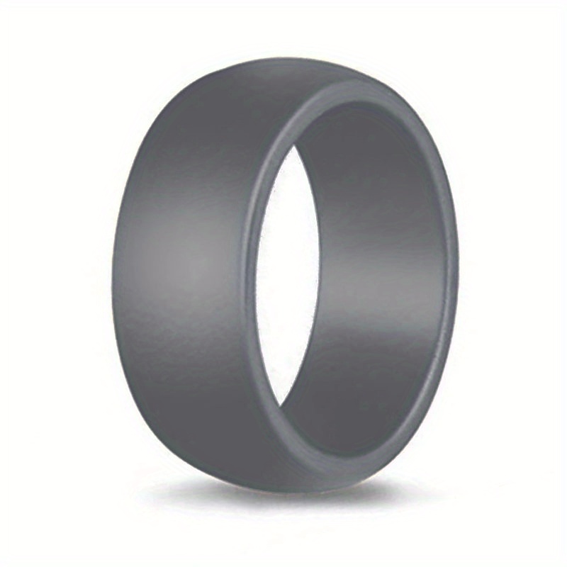 1pc 8.7Mm Silicone Wedding Band, Hypoallergenic And Flexible, Designed for Men'S Comfort During Outdoor Activities, Sports, And Running
