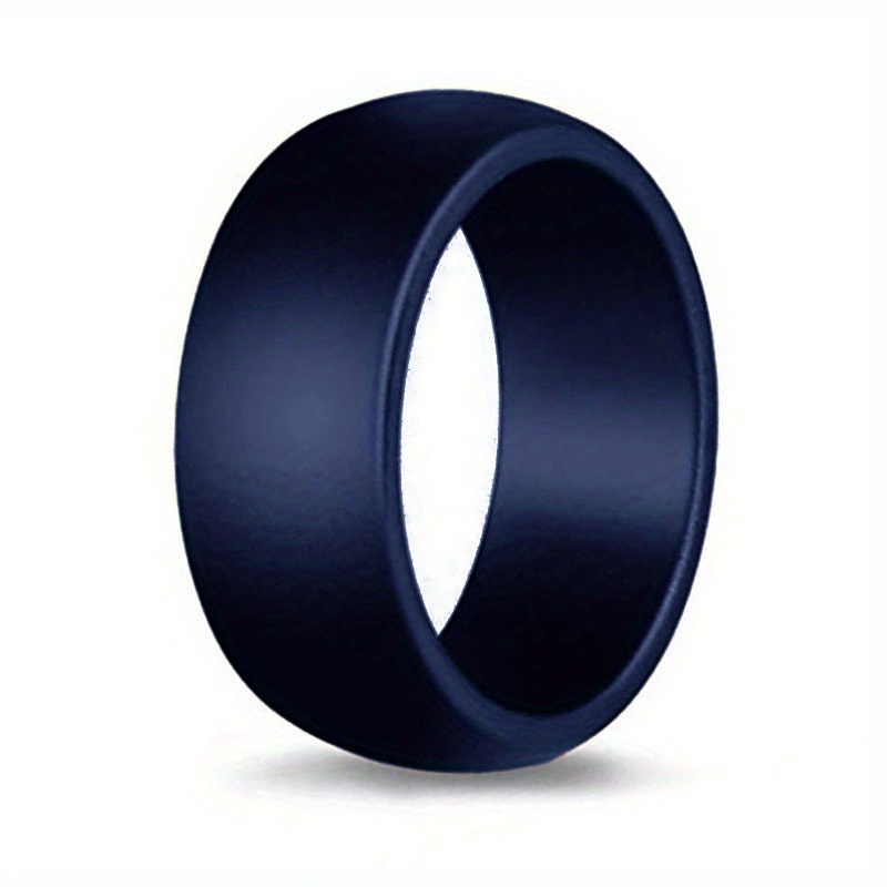 1pc 8.7Mm Silicone Wedding Band, Hypoallergenic And Flexible, Designed for Men'S Comfort During Outdoor Activities, Sports, And Running